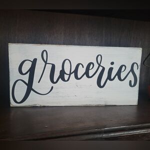 BRAND-NEW Handmade Farmhouse "GROCERIES" Wooden Sign
